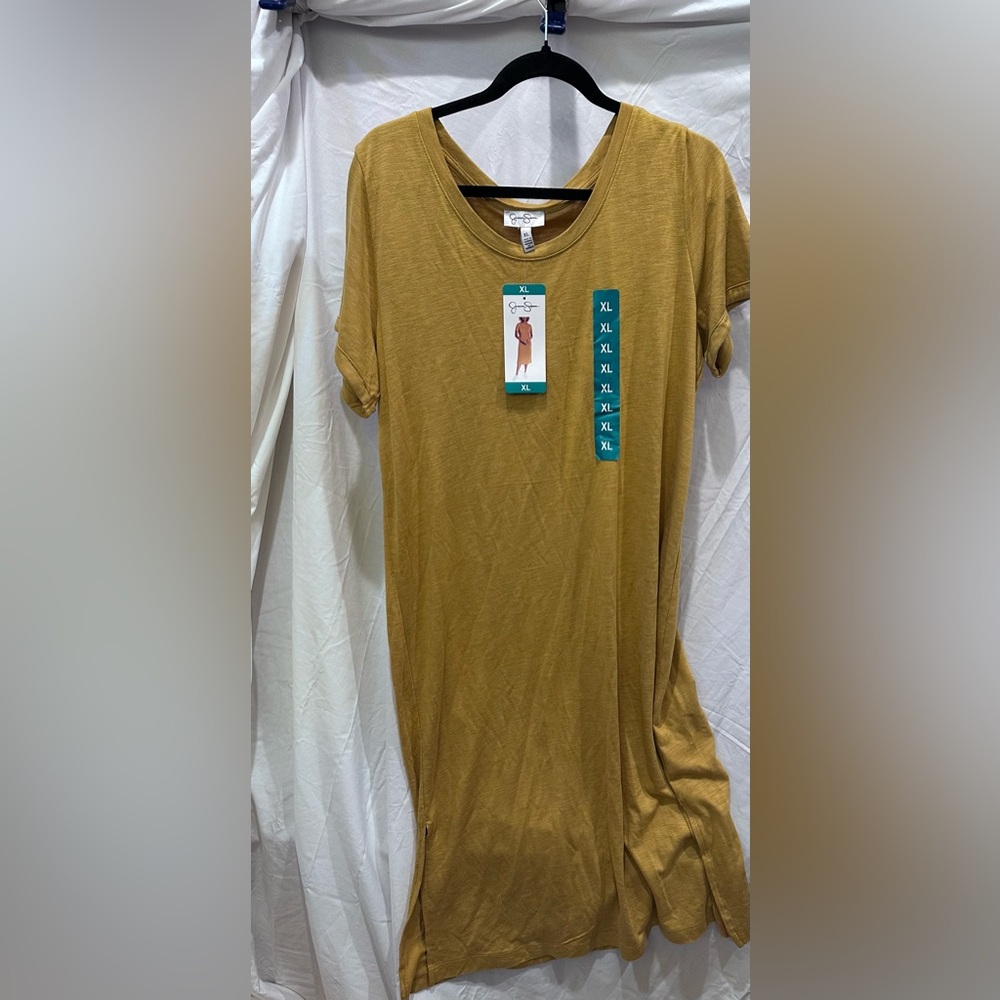 Jessica Simpson, NWT, T-shirt Sundress, Mustard Yellow, XL